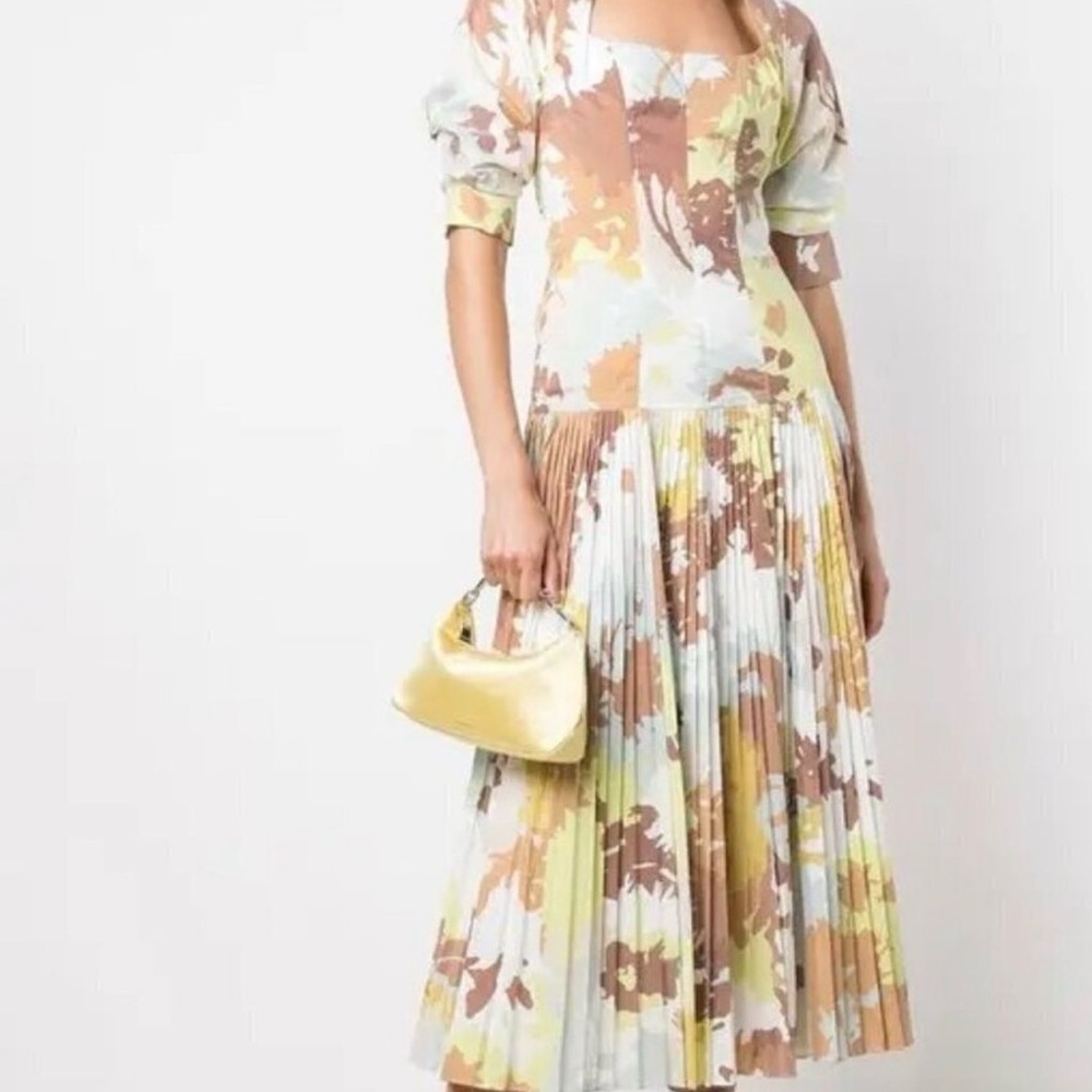 Jonathan Simkhai Camouflage Midi Dress in Brown and Cream - Picture 11 of 11